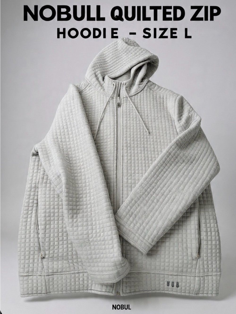 NOBULL Quilted Light Gray Full-Zip Jacket